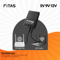 FiTAS TM55 DC Mini UPS 5V 9V 12V Output With Charger. 