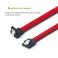 50CM SATA 3.0 III SATA3 7pin Data Cable Right Angle 6Gb/s SSD Cables HDD Hard Disk Data Cord with Nylon Sleeved(White).