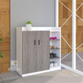 Furnisha Shoe Rack with Cover Shoe Shelf Laminated Board (Finish Color - Albino and White).