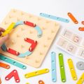 Creative Nail Board Puzzle Toys Montessori Education Geometric Graphics With Cards Preschool Kids Early Learning Game Toy Gifts. 