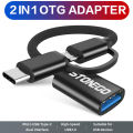STONEGO 2 in 1 OTG Adapter Cable Nylon Braid USB 3.0 to Micro USB Type C Data Sync Adapter for Huawei for MacBook U Disk OTG.