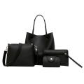 Women 4 Piece Set Bag Fashion Solid Soft PU Single Shoulder Messenger Bags. 