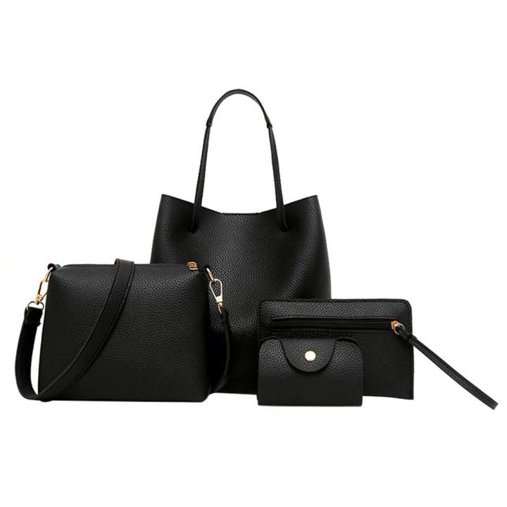 Women%204%20Piece%20Set%20Bag%20Fashion%20Solid%20Soft%20PU%20Single%20Shoulder%20Messenger%20Bags%20-%20Image%203