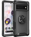 lthmy for Google Pixel 6 Ring Holder Stand Case Hybrid Soft Silicone Hard PC Shockproof Protection Cover.