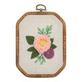 DIY Embroidery Kit with Retro Hoop Flower Pattern Printed Cross Stitch with Frame Handmade Sewing Art Craft Gift Home Decoration Vnce Lncei.
