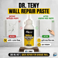Dr. Teny Wall Repair Paste 300ml – Crack Filler, Hole Repair Cream (White & Off White) with Scraper Tool | Easy DIY Wall Fix Solution.