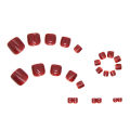 24Pcs Pure Wine Red Fake Foot Nails with Glue DIY Art Design False Nails Wearable toenail Artificial Nails. 