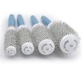 【Hey my home】Ceramic Ion Hair Comb Professional Hair Brush Hair Styling Hairbrush Hairdressing Round Curly Hair Rollers Blue. 