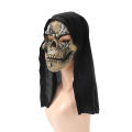 Halloween cos ghost face mask secret room haunted house horror scene npc dress up half face latex mask headgear.