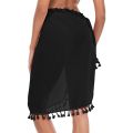 Sarong Coverups for Women Bathing Suit Wrap Swimsuit Skirt Beach Bikini Cover Up Swimwear Short with Tassel.