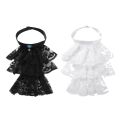 Women Men Detachable Ruffled Lace Jabot Vintage Victorian Collar Exotic Cosplay False Neck Choker Clubwear Steampunk Collar. 