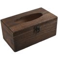 1PC Useful Wooden Retro Tissue Box Cover Paper Napkin Holder Case Home Car Decor.