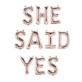 SHE SAID YES Bachelorette, Wedding, Bridal Shower Party Balloon Letter Decorations. 16 Inch Balloons Bridal Celebration Decor.