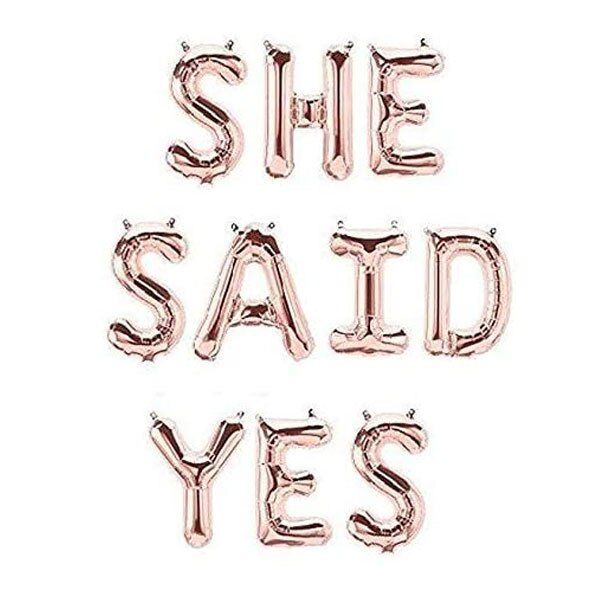 SHE SAID YES Bachelorette, Wedding, Bridal Shower Party Balloon Letter Decorations. 16 Inch Balloons Bridal Celebration Decor