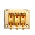 Cigar Box Guitar Parts: 3-string Gold Top Adjustable Bridge Gold. 
