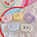 Beauty Eye Cream Small and Cute Contact Lens Companion Simple Solid Color Cartoon INS Style Care Box. 