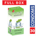 Coral - Mint Flavors Lubricated Natural Latex Condom - Full Box - 30pcs | Malaysia. 