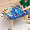 Baby Activity Table Bead Maze Gear Early Learning Wooden Play Table Toy for Toddlers Kids 1 2 3 4. 