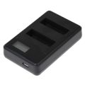 (Ready Now)LCD Screen Dual Batteries Charger for GoPro HERO4 (AHDBT-401), Displays Charging Capacity (GP258-C). 