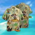 Disney Mickey Treasure Hunt Hawaiian Shirt Men's Mickey Mouse Hawaiian Shirt Disney Aloha Shirt Fashion Short Sleeve Shirt.