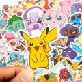 50/100Pcs Pokemon Stickers Kawaii Pikachu Skateboard Bicycle Guitar Laptop Kids Waterproof Stiker Toys. 