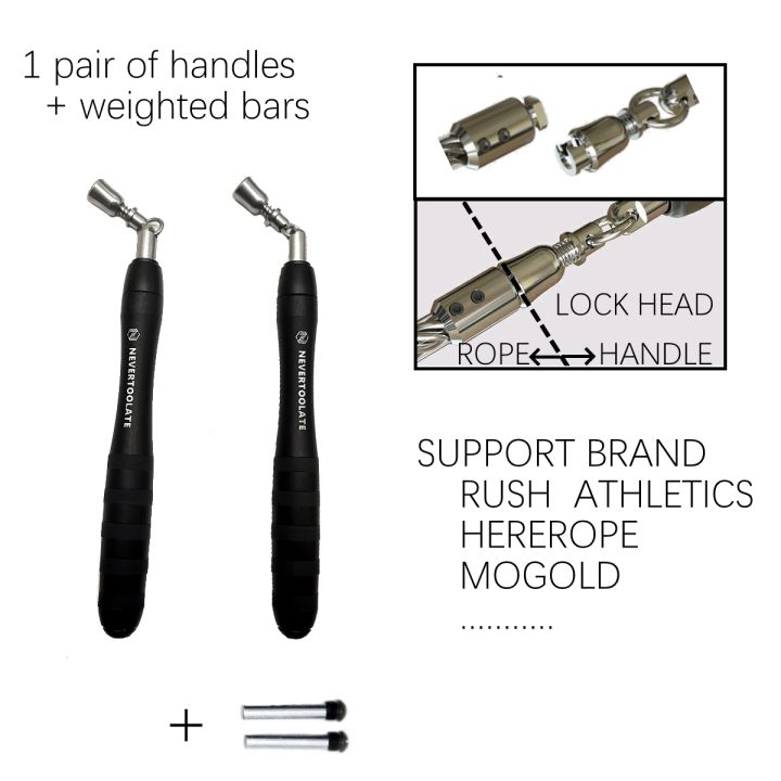 Auto Lock Rope Handles NEVERTOOLATE LOCK HEAD CONNECT JUMP Rope HANDLE METAL HEAVY WEIGHT ...