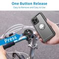 LINGYOU Metal Bike Phone Mount for iPhone 15 14 13 12 11 Pro Max SE2 7 8 XR Waterproof Case Cycling Bicycle Handlebars Holder.