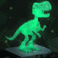 Articulated Dinosaur Toy 3d P ted Glow-in-t-dark Ske on Dinosaur Toy with Movable Jaw Perfect Desktop Decoration Fidget Toy for Kids Adults Tyrannosaurus Figu e Gift Dinosaur Ske on Toy.