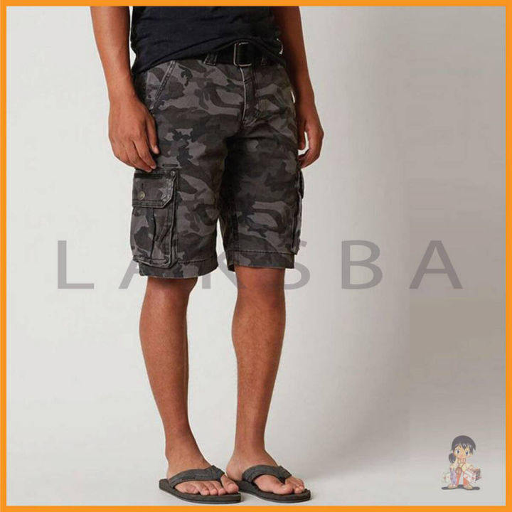 Army Green Mens Comfortable Cotton Cargo Shorts Half Pants Short