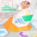 Montessori Develop Logic Spatial Reasoning Skills Challenge Color Code Puzzle Games Tangram Jigsaw Board Puzzle Toys For Kids.