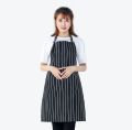 BLACK BUTCHER STRIPE KITCHEN APRON. 