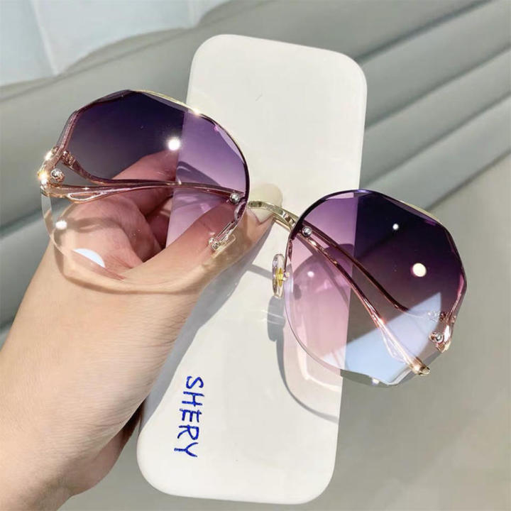 Sunglasses%20Women's%20Fashion%20Brown%20Gradient%20Ocean%20Water%20Cut%20Trimmed%20Lens%20Metal%20Curved%20Temple%20Sunglasses%20Cycling%20Women%20UV400%20-%20Image%208