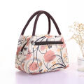 Flower Print Pattern Style Thermal Oxford Lunch Picnic Bags Waterproof Nylon Storage Box Insulation Bag Tote Food Handbag.