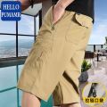 Cotton Cropped Pants Men's Summer Thin Middle-Aged and Elderly below the Knee plus Size Workwear Casual Weight-Catcher Short Pants. 