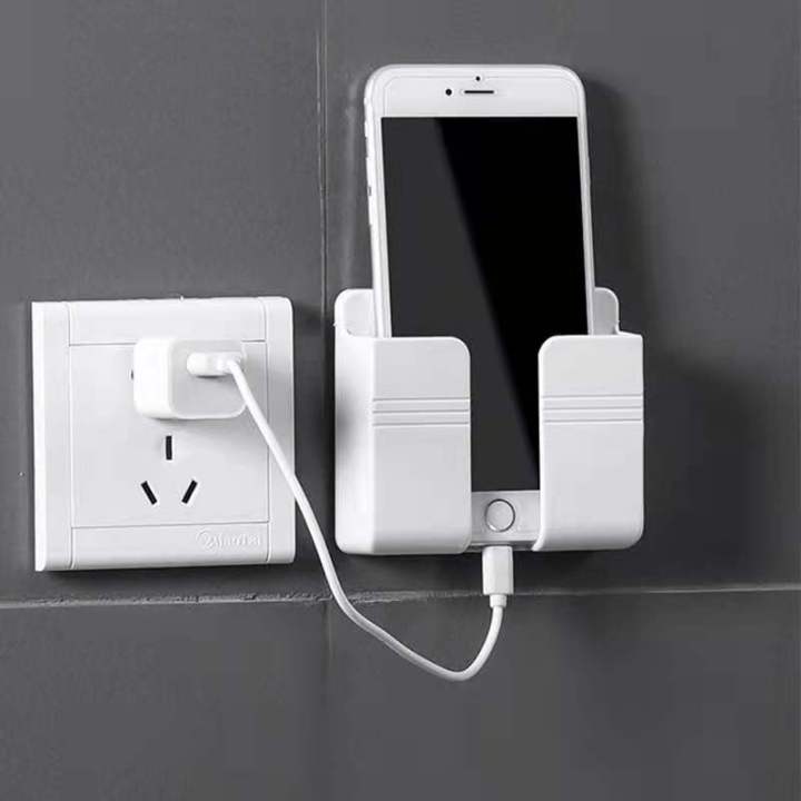 Universal wall charger hook mobile phone holder adhesive remote control stand wall phone mount charging stand
