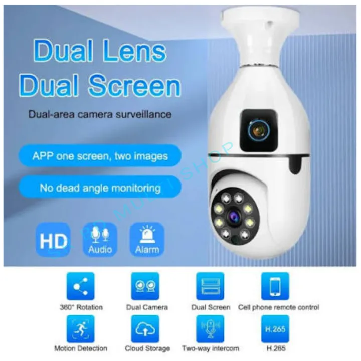 Dual%20lens%20%20Dual%20screen%20Bulb%20Wi-Fi%20IP%20CCTV%20Camera%20360%20Degree%C2%A0Rotation%20-%20Image%209