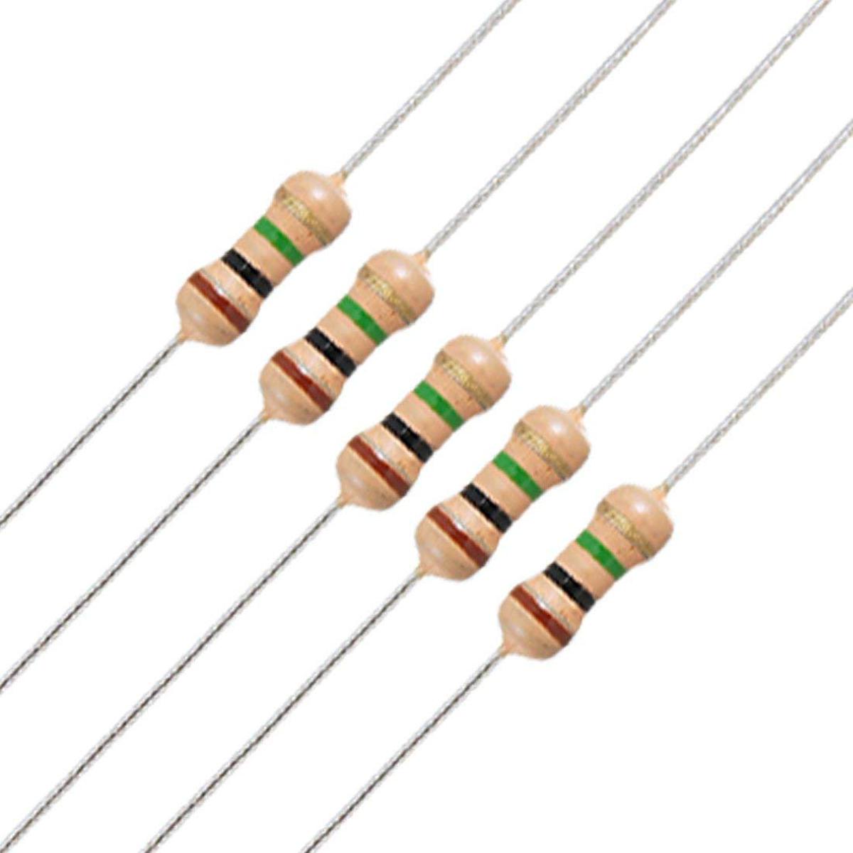 50Pcs 1M Resistor 1M Ohm Carbon Film Resistor 1M 1/4W Resistance 0.25 Watt 5% Tolerance Fixed Resistors For Passive Components Parts