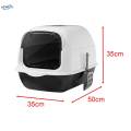 Hooded Cat with Lid Enclosed Cat Toilet Pet Supplies Sandbox Black. 
