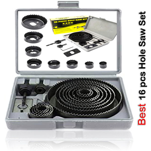 16 Piece Hole Saw Set 19mm to 227mm