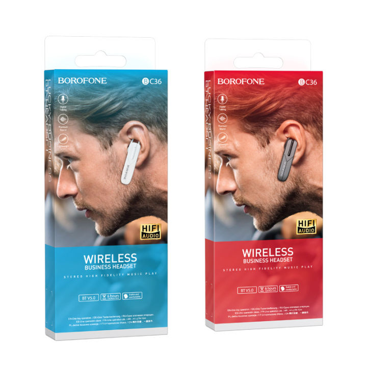 BOROFONE BC36 MONO EAR WIRELESS BLUETOOTH HEADSET PHONE BUSINESS HEADSET IN-EAR UNILATERAL CALL HEADSET