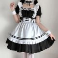 Maid Costume Set Anime Cosplay Lolita Japanese Maid Dress Outfit Cute Black Dress. 