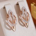 JULYDREAM Full Zircon Personality English Lock Women Pendant Earrings 585 Gold Color Sparkling Dangle Jewelry Wedding Matching.