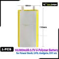 3.7V 10000 mAh Lithium Polymer (Li-Po) Rechargeable Battery for DIY Power Banks, Laptop Cells, and High-Capacity Applications.