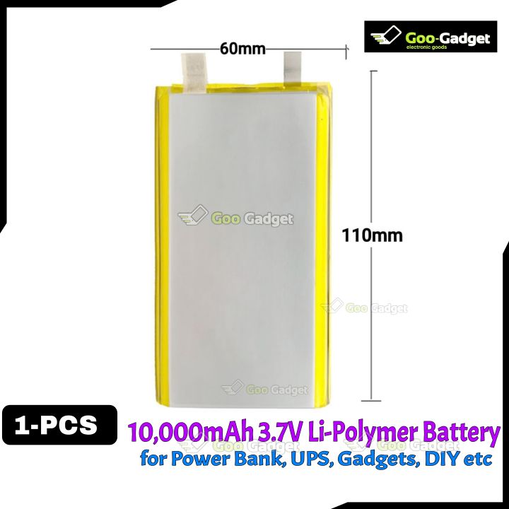 3.7V 10000 mAh Lithium Polymer (Li-Po) Rechargeable Battery for DIY Power Banks, Laptop Cells, and High-Capacity Applications