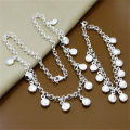 Fine Jewelry Set 925 Sterling Silver Sideways Snake Chain Bracelet Necklace Sets For Women Men Fashion Charm Jewelry Gift. 