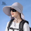 LouisWill Women Sun Hat Sun Protection Hat Big Wide Brim Hat Casual Sport Sun Hats Portable Beach Cap Large Brim Cap Sun Protection Cap UV Protection Straw Hats With Windproof Rope for Outdoor Travel.
