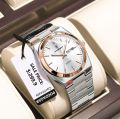 Poedagar PO930M Silver Stainless Steel Analog Wrist Watch For Men. 