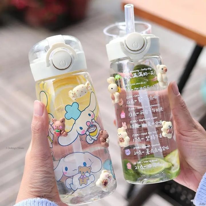 【Popular】 400ml Mini Kawaii Water Bottle Ecofriendly Sealed Kid Water Bottle With Lid And Straw Travel Bottl Kettl For Girls