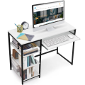 40" Computer Table with 3-Tier Bottom Storage & Keyboard Tray – Modern Office Desk for PC, Laptop, Study, Writing, and Gaming with Open Bookshelf.