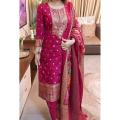 Exclusive Cotton Unstitched Skin Print High Quality Three Piece For Women. 
